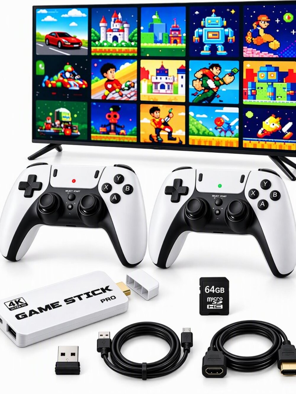 NEW 2026 Retro Gaming Console Stick Pro New 3D Video 4K HDMI Out Put Built-in 23